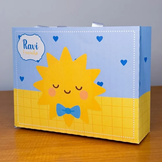 PEGUE E MONTE - Sacolinhas Personalizadas RAIO DE SOL MENINO - Decoração de Festa | Lembrancinhas | Aniversário | Personalizados