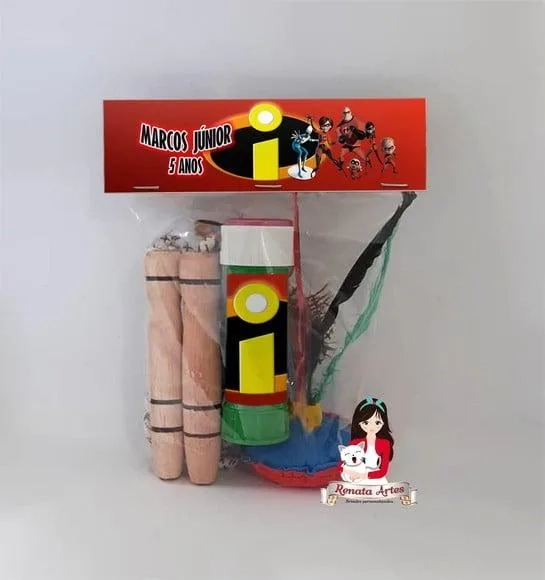 Kit Lembrancinha com Bolha de Sabão os Incríveis