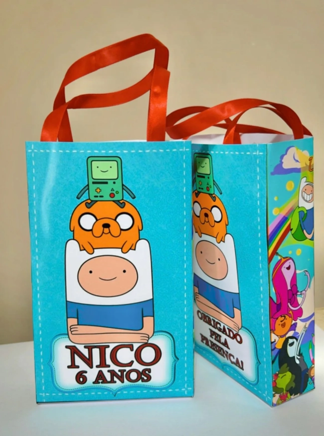 Sacolinhas Personalizada Hora de Aventura Lembrancinhas Para Aniversário