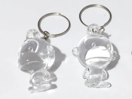 Chaveiro Macaco de Acrílico 3,8cm Pacote com 10 Unidades