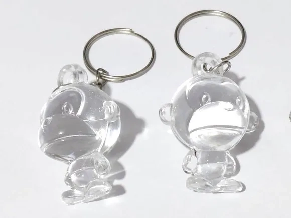 Chaveiro Macaco de Acrílico 3,8cm Pacote com 10 Unidades