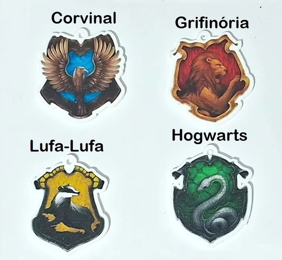 Pingente Brasão Casas Harry Potter Pct C/8 Peças