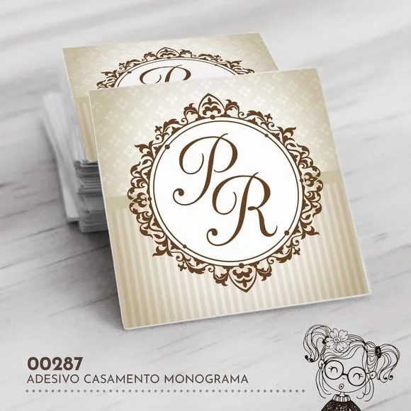 Adesivo Quadrado Monograma - 00287