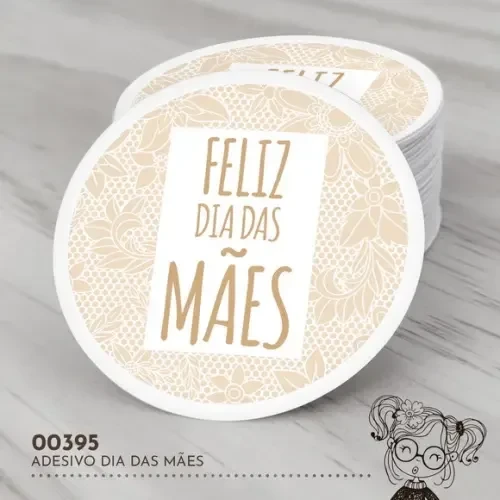 Adesivo Redondo Dia das Mães - 00395