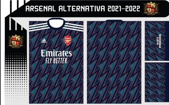 Vetor Da Camisa Arsenal Alternativa 2021-2022