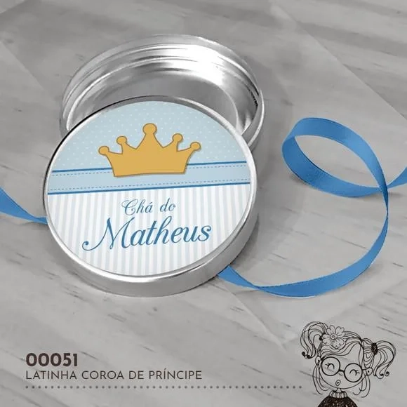 Latinha Adesivada Coroa de Príncipe - 00051