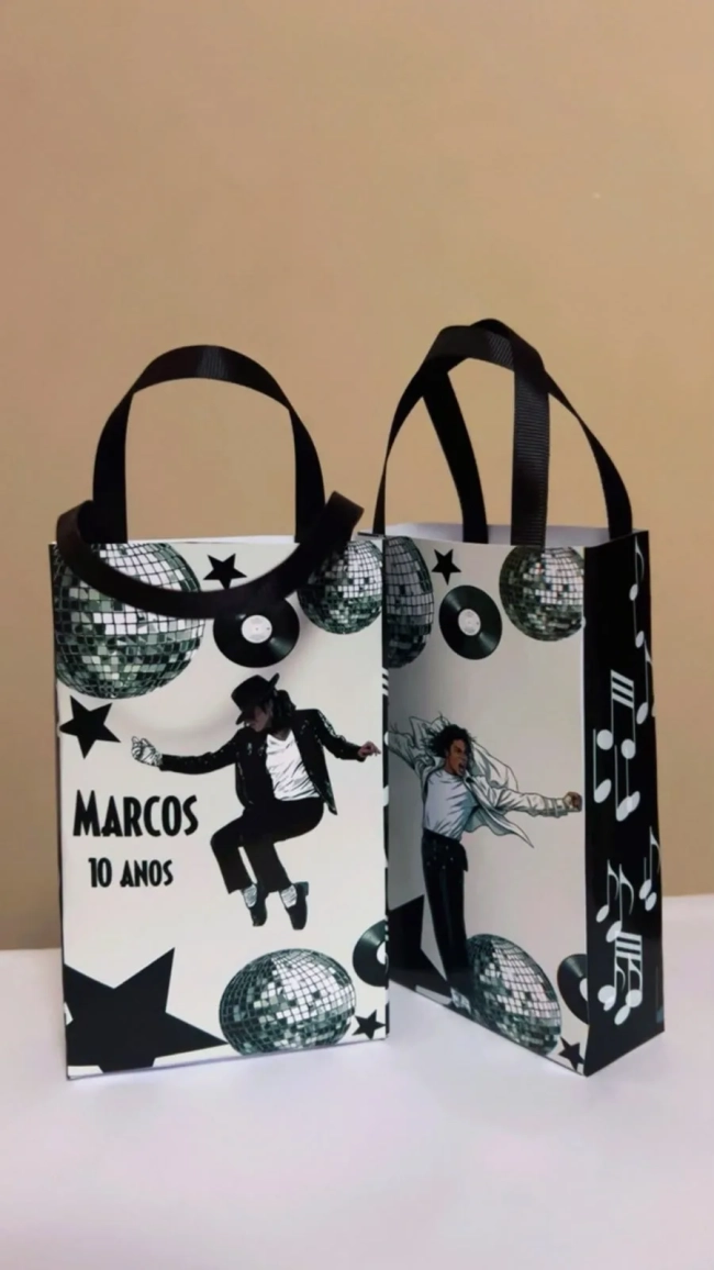 Sacolinhas Personalizada Michael Jackson Lembrancinhas Para Aniversário