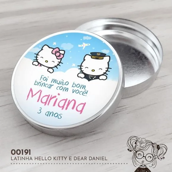 Latinha Adesivada Hello Kitty e Dear Daniel - 00191