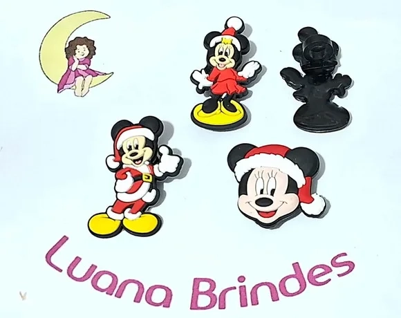 Ponteira P/lápis Mickey e Minnie Natal Pacote com 6 Unidades