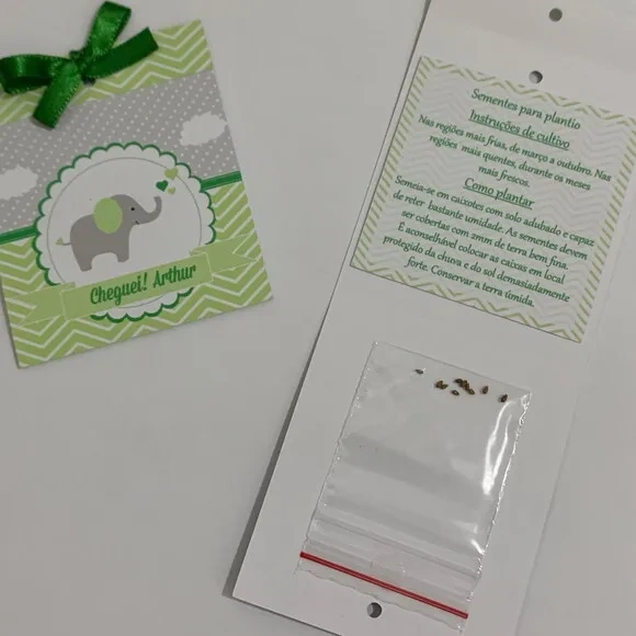 Lembrancinha Maternidade Sachê Sementinha Elefantinho verde