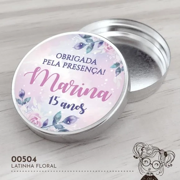 Latinha Adesivada Floral - 00504