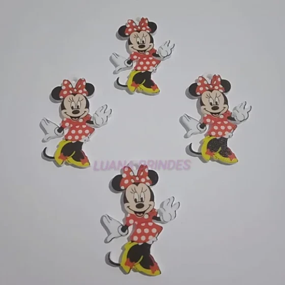 Pingente em acrílico U.V da Minnie - pacote com 4 unidades