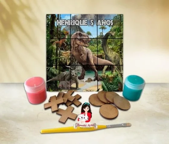 Jogo da Velha com Tinta Personalizado Jurassic Park