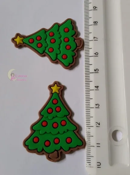 Aplique Árvore de Natal de Borracha - Pct C/6 Unid