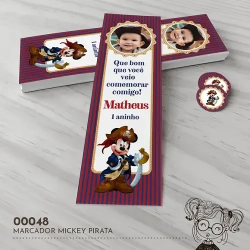 Marcador de Livro Mickey Pirata - 00048
