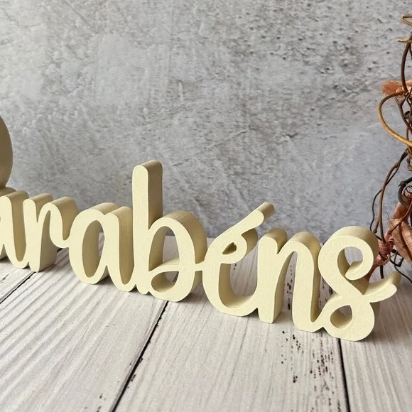 Linha Cursiva -letras Decorativas em mdf Palavras