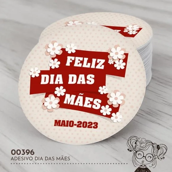 Adesivo Redondo Dia das Mães - 00396