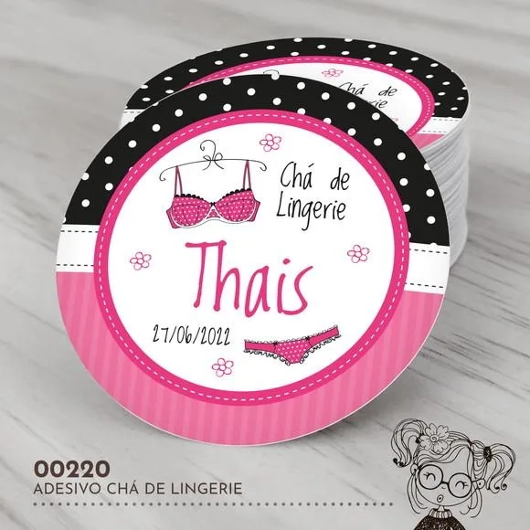 Adesivo Redondo Chá de Lingerie - 00220