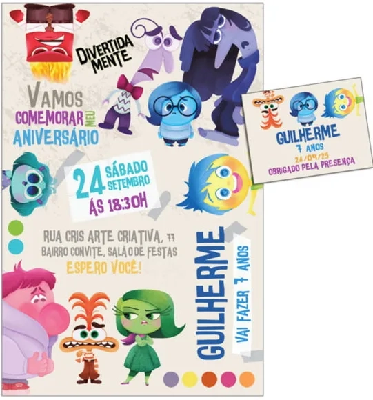 Convite Digital C/tag Divertidamente 2 D
