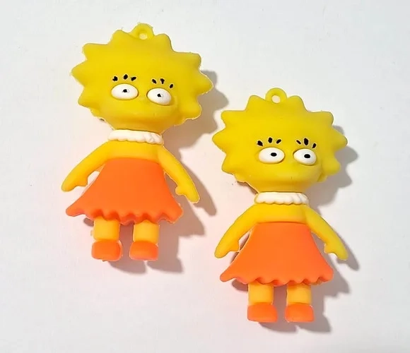 Pingente Lisa Simpson Emborrachado Pacotes com 2 Unidades