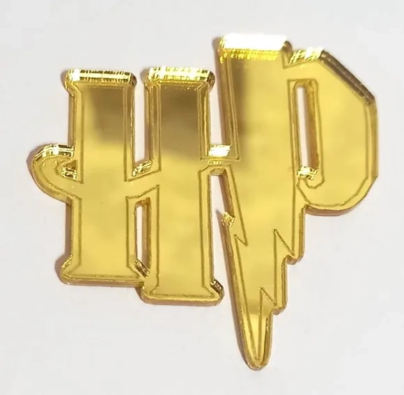 Aplique Hp Harry Potter Acrílico Espelhado 4cm - 4 Unidades