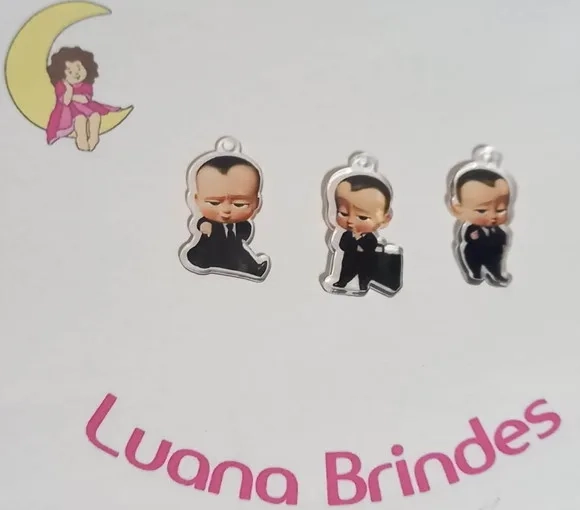 Pingente Mini Chef. Acrílico Adesivado 3,5 Cm- 6 Unidades