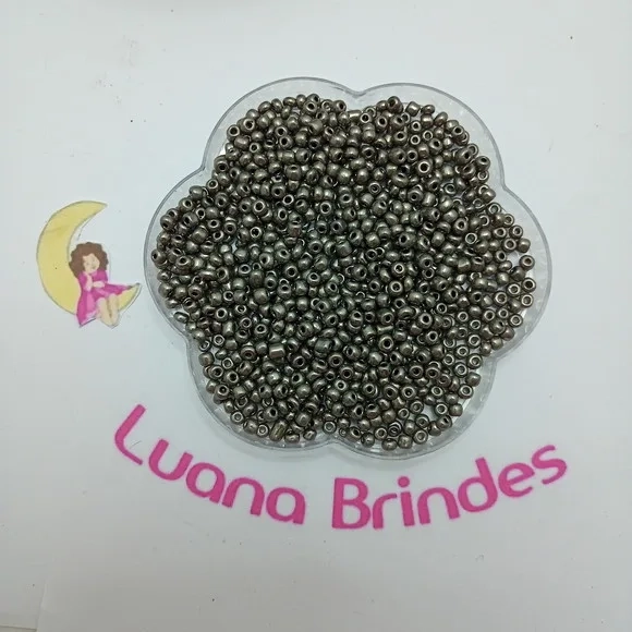 Miçanga Acrílica Grafite 6mm Pacote 60 Gramas
