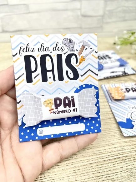 Card com Bala Dia dos Pais