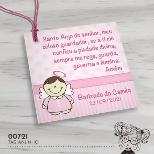 Tag Quadrada Oração Santo Anjo - 00721