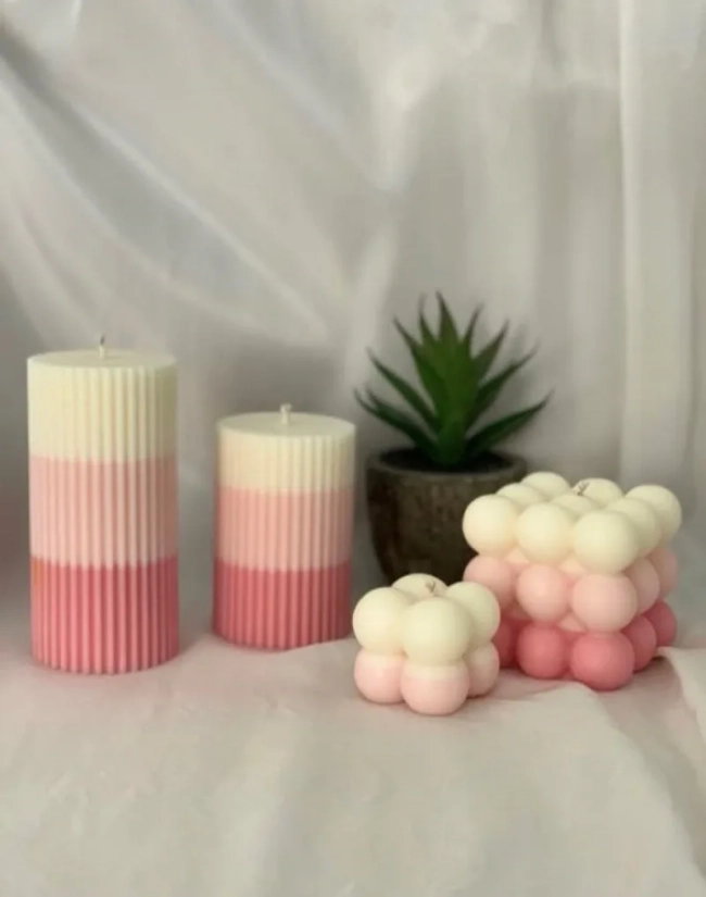 Kit de Velas Artesanais Decorativas em 3 Tons
