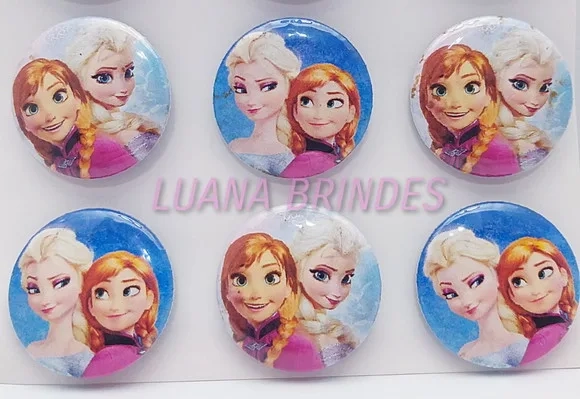 Bottons de Princesas - cartela com 6 unidades