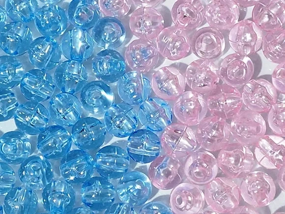 Bola Lisa Azul ou Rosa Passante 8mm Pacote 100 Unidades