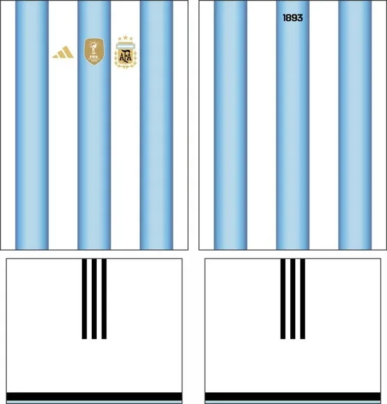 Arte Vetor Camisa Argentina Local 2026