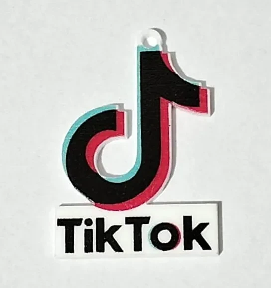 Pingente Símbolo Tiktok Acrilico 4cm - 6 Unidades