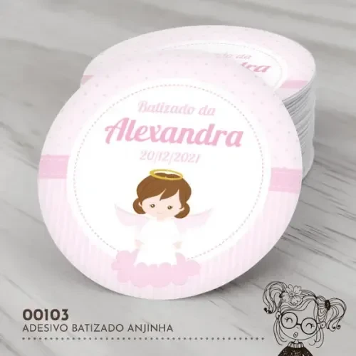 Adesivo Redondo Anjinha - 00103