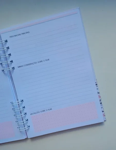 Caderno de Livros, Filmes e Séries Personalizado
