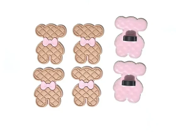 Ponteira P/lápis Urso Marrom Emborrachado Pacote C/6 Peças