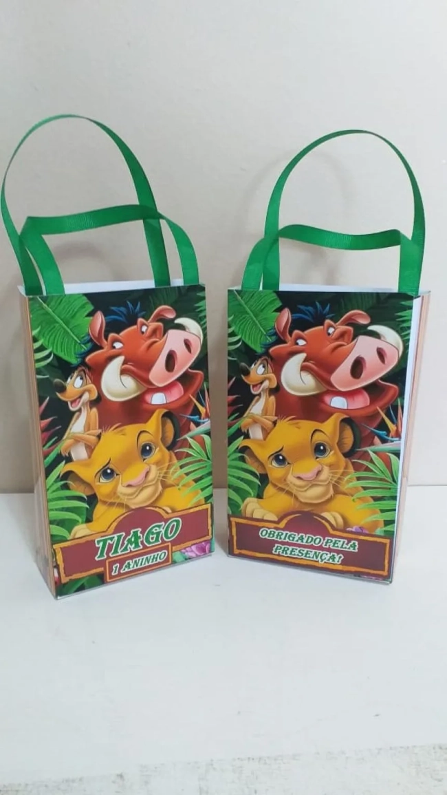 Sacolinhas Personalizadas Rei Leão para Lembrancinhas