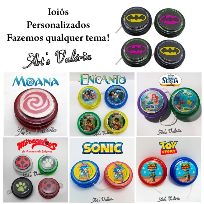 Ioiô Personalizado Lembrancinha de Aniversário - Qualquer Tema - Festa Infantil - Acrílico 5,5cm