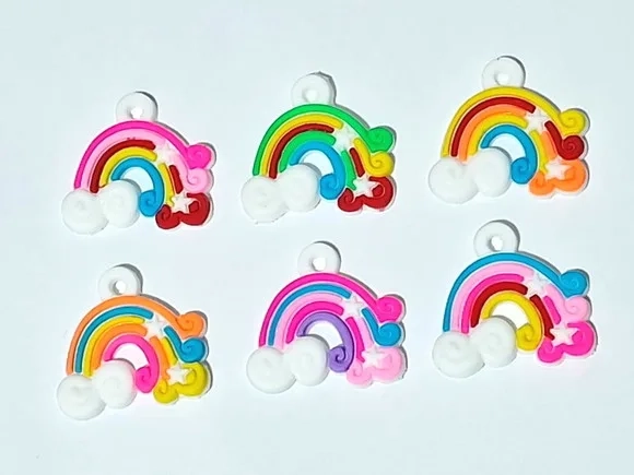 Pingente Arco-íris Emborrachado Pacote C/6 Unidades Colorido