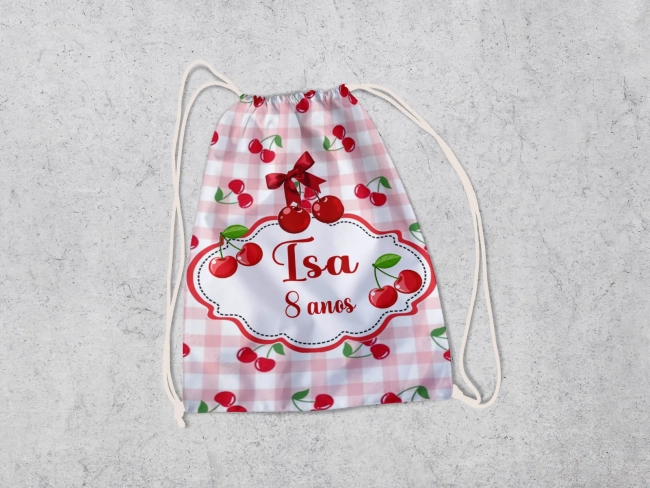 Mochilinha Personalizada para lembrancinhas da Cerejinha