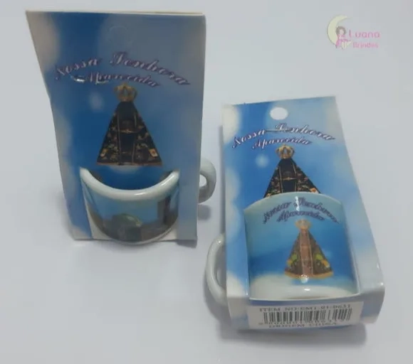 Lembrancinha Mini Xícara N.s Aparecida - Pct C/2 Unid