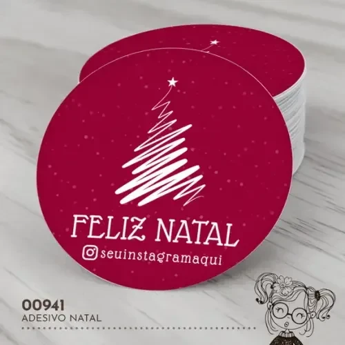 Adesivo Redondo Natal - 00941