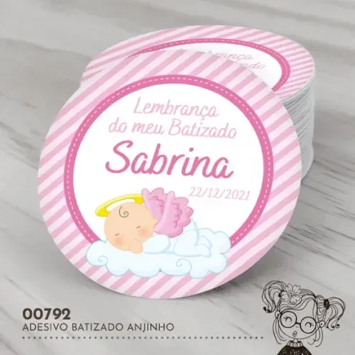 Adesivo Redondo Anjinho - 00792