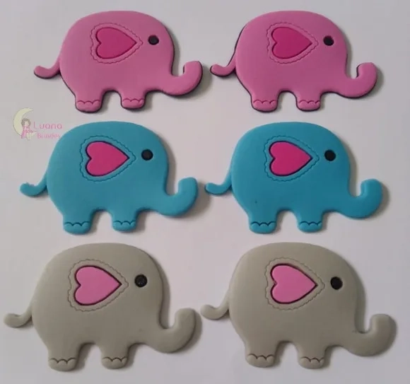 Aplique Elefante Colorido Emborrachado - Pct C/6 Unidades