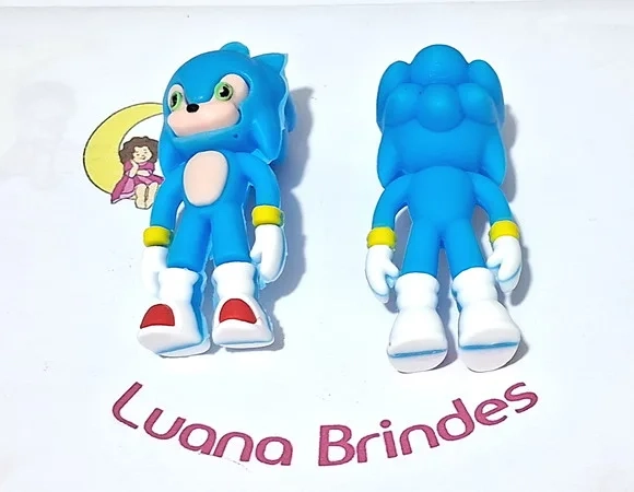 Pingente Sonic 3d Emborrachado Pacote com 2 Unidades