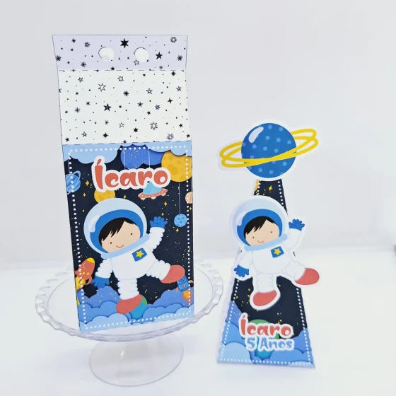 PEGUE E MONTE - Kit Festa Personalizado ASTRONAUTA - Decoração de Festa - Caixinhas Personalizadas