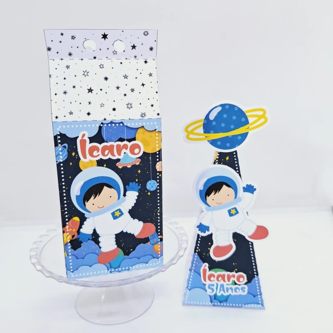 PEGUE E MONTE - Kit Festa Personalizado ASTRONAUTA - Decoração de Festa - Caixinhas Personalizadas