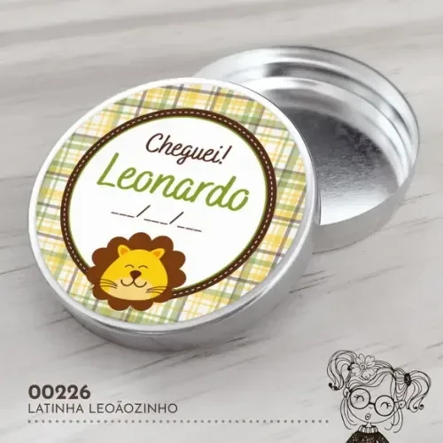 Latinha Adesivada Leãozinho - 00226
