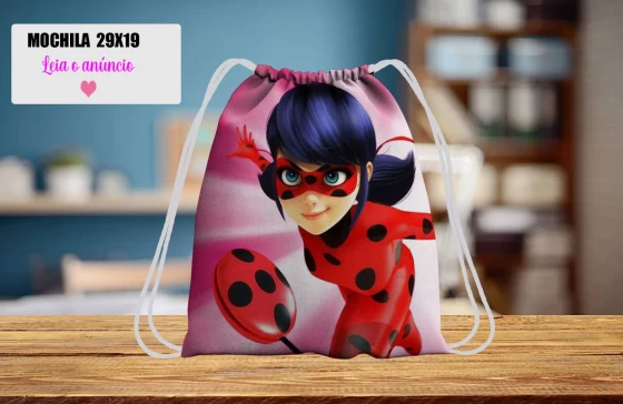 Mochilinha personalizada para lembrancinhas Lady Bug